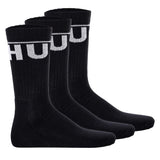 HUGO Herren Socken, 3er Pack - QS Iconic CC, gerippt, Logo, Baumwollmischung