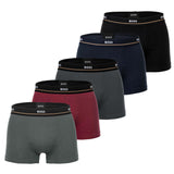 BOSS Herren Boxershorts, 5er Pack - Essentials Trunks, Logo, Baumwollmischung