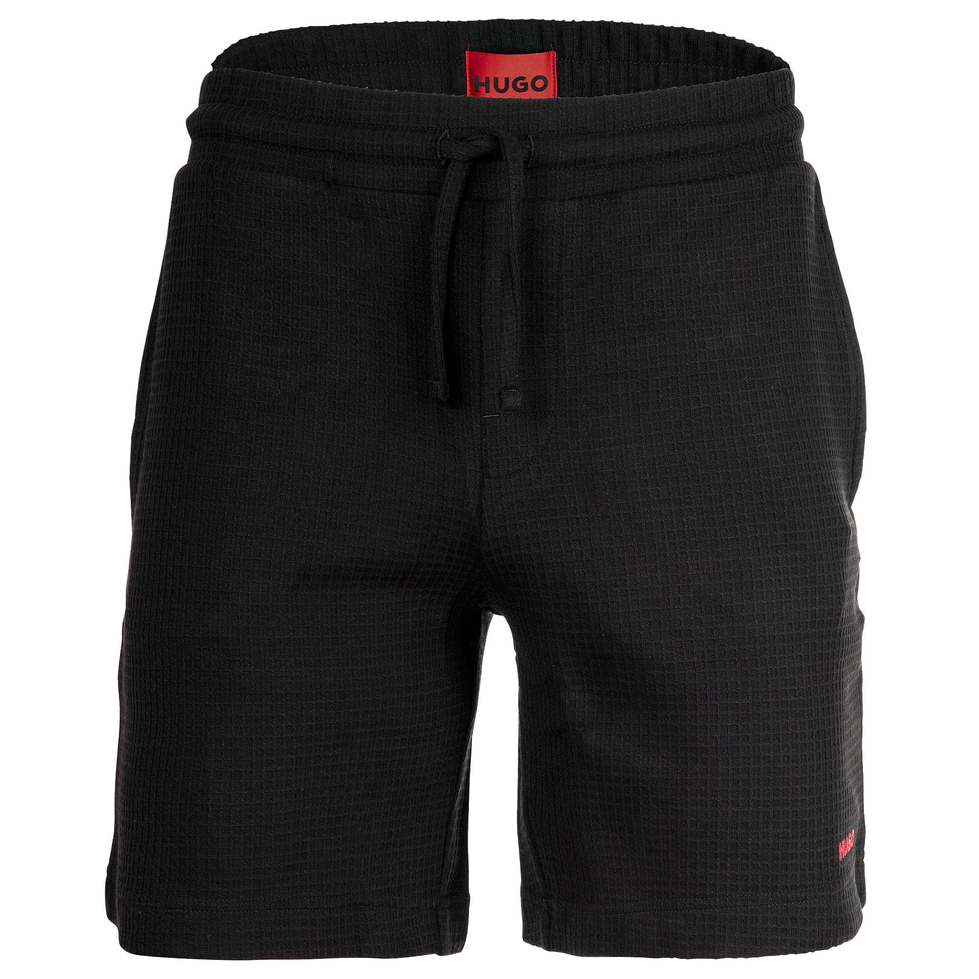 HUGO Herren Shorts, Waffeloptik - Austin Shorts, Struktur, Logo, Baumwoll-Mix