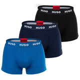 HUGO Herren Boxershorts, 3er Pack - Trunk Triplet, Cotton Stretch, Logo