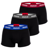 HUGO Herren Boxershorts, 3er Pack - Trunk Triplet, Cotton Stretch, Logo