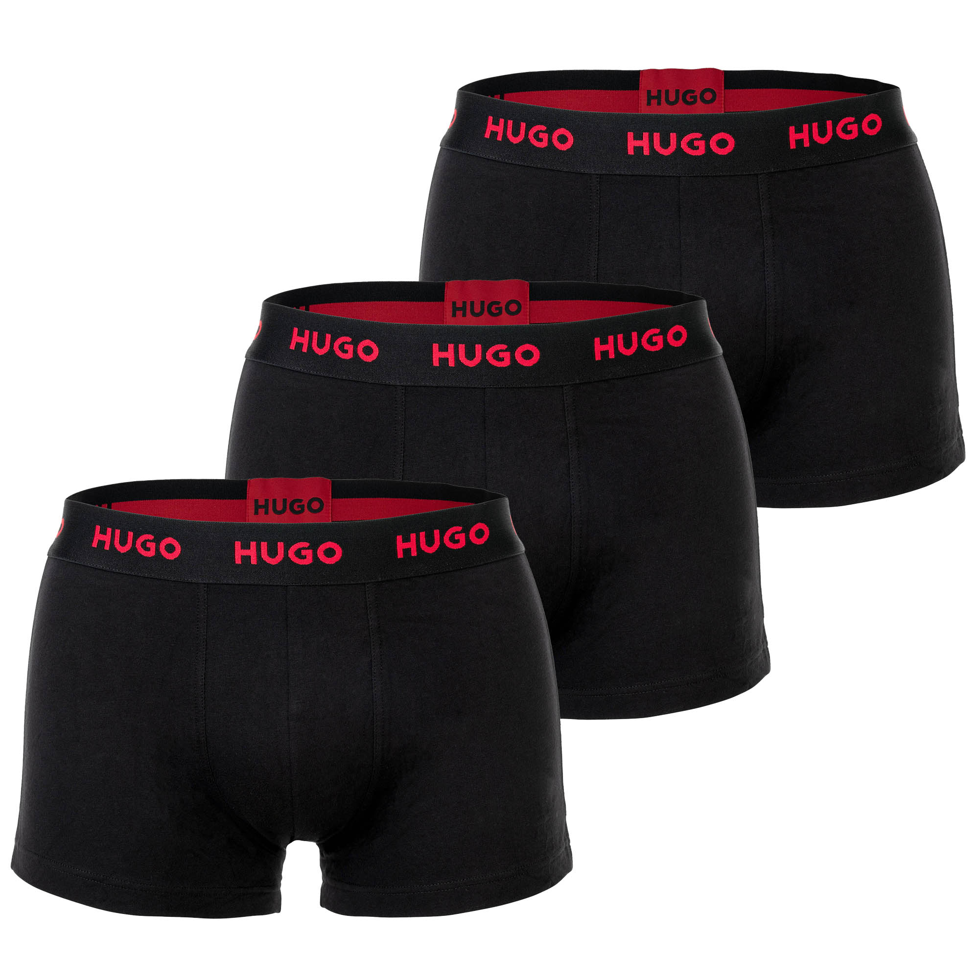 HUGO Herren Boxershorts, 3er Pack - Trunk Triplet, Cotton Stretch, Logo