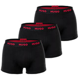 HUGO Herren Boxershorts, 3er Pack - Trunk Triplet, Cotton Stretch, Logo