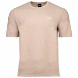 BOSS Herren T-Shirt, Waffeloptik -  Waffle T-Shirt, Logo, Rundhals, Logo, Baumwollmischung