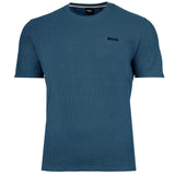 BOSS Herren T-Shirt, Waffeloptik -  Waffle T-Shirt, Logo, Rundhals, Logo, Baumwollmischung