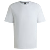BOSS Herren T-Shirt, Waffeloptik -  Waffle T-Shirt, Logo, Rundhals, Logo, Baumwollmischung