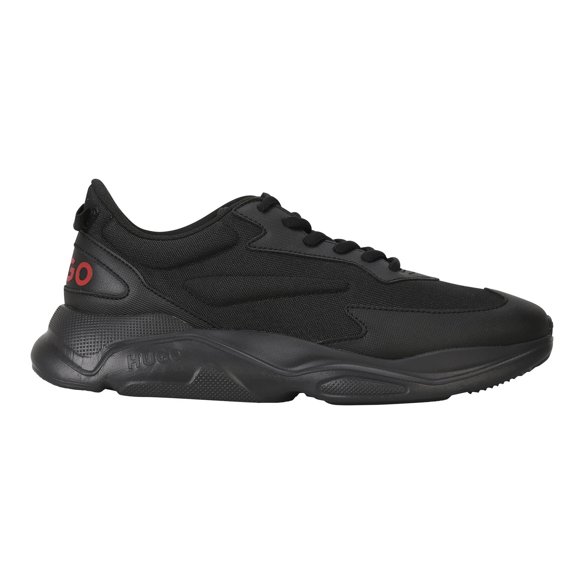 HUGO Herren Sneaker - Leon Runn cvpu, Turnschuhe, Schnürung, Materialmix, Logo