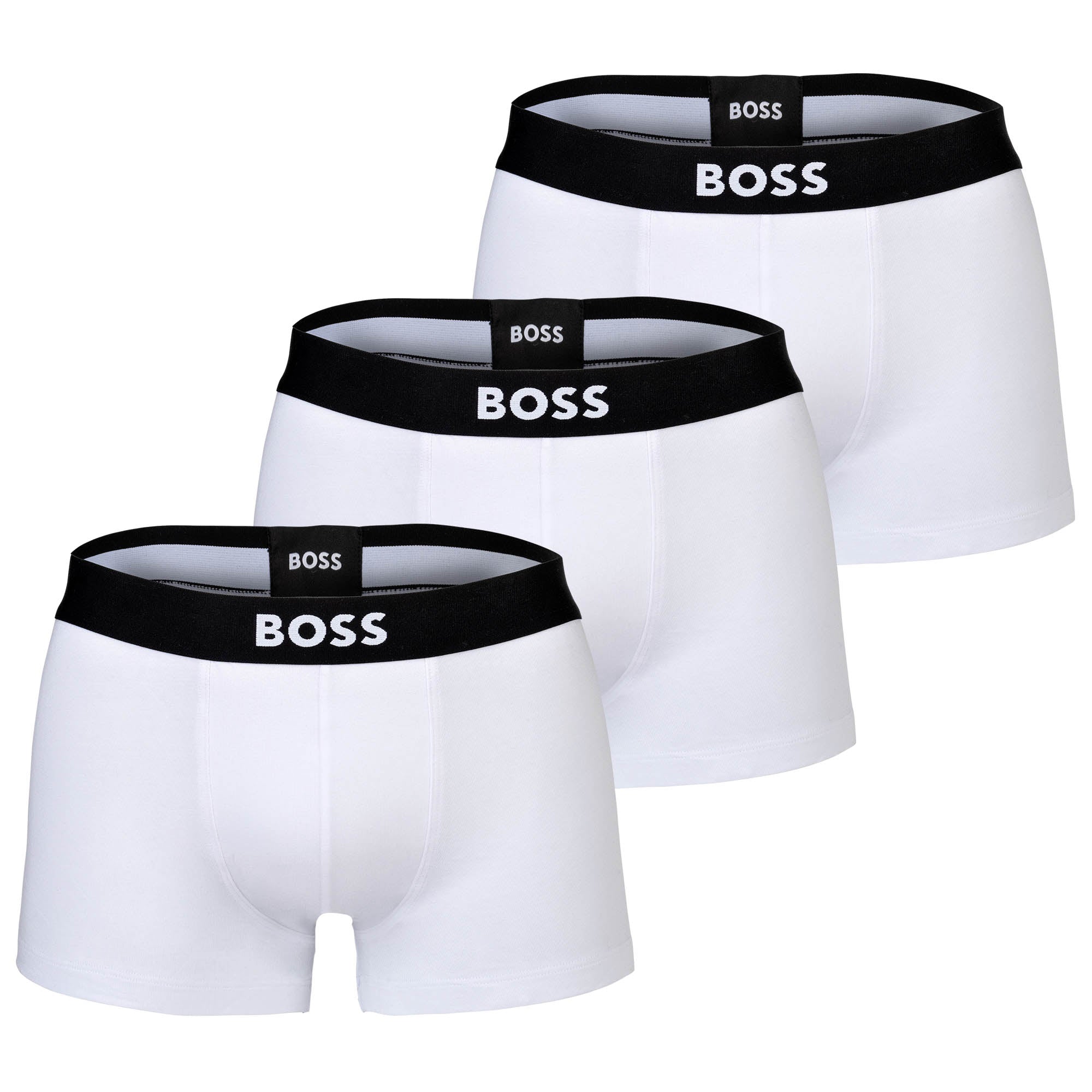 BOSS Herren Boxershorts, 3er Pack - Trunks, Boss One, Cotton Stretch, Logo