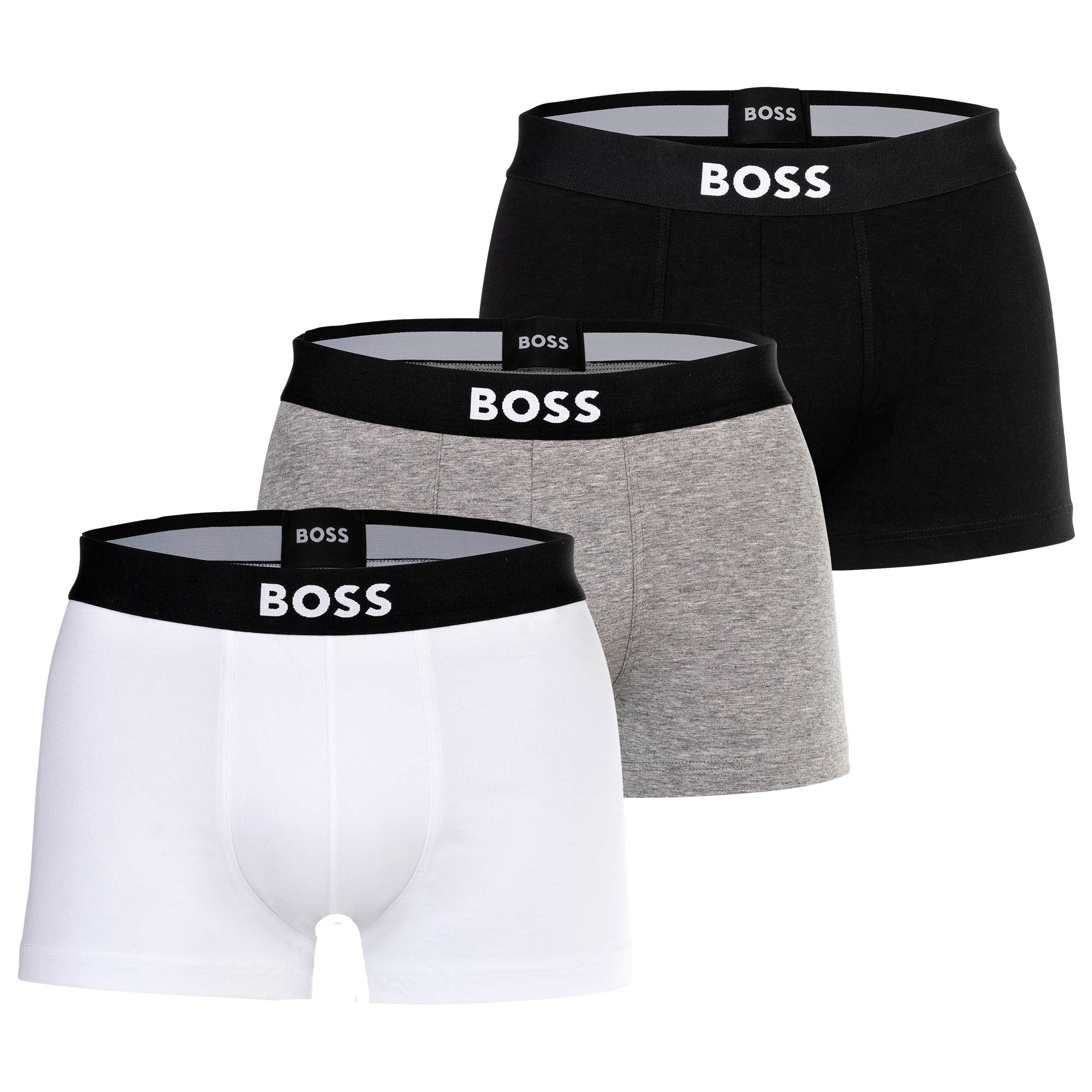BOSS Herren Boxershorts, 3er Pack - Trunks, Boss One, Cotton Stretch, Logo