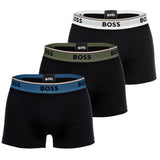BOSS Herren Boxershorts, 3er Pack - Trunk 3P Power, Cotton Stretch, Logo, uni