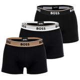 BOSS Herren Boxershorts, 3er Pack - Trunk 3P Power, Cotton Stretch, Logo, uni