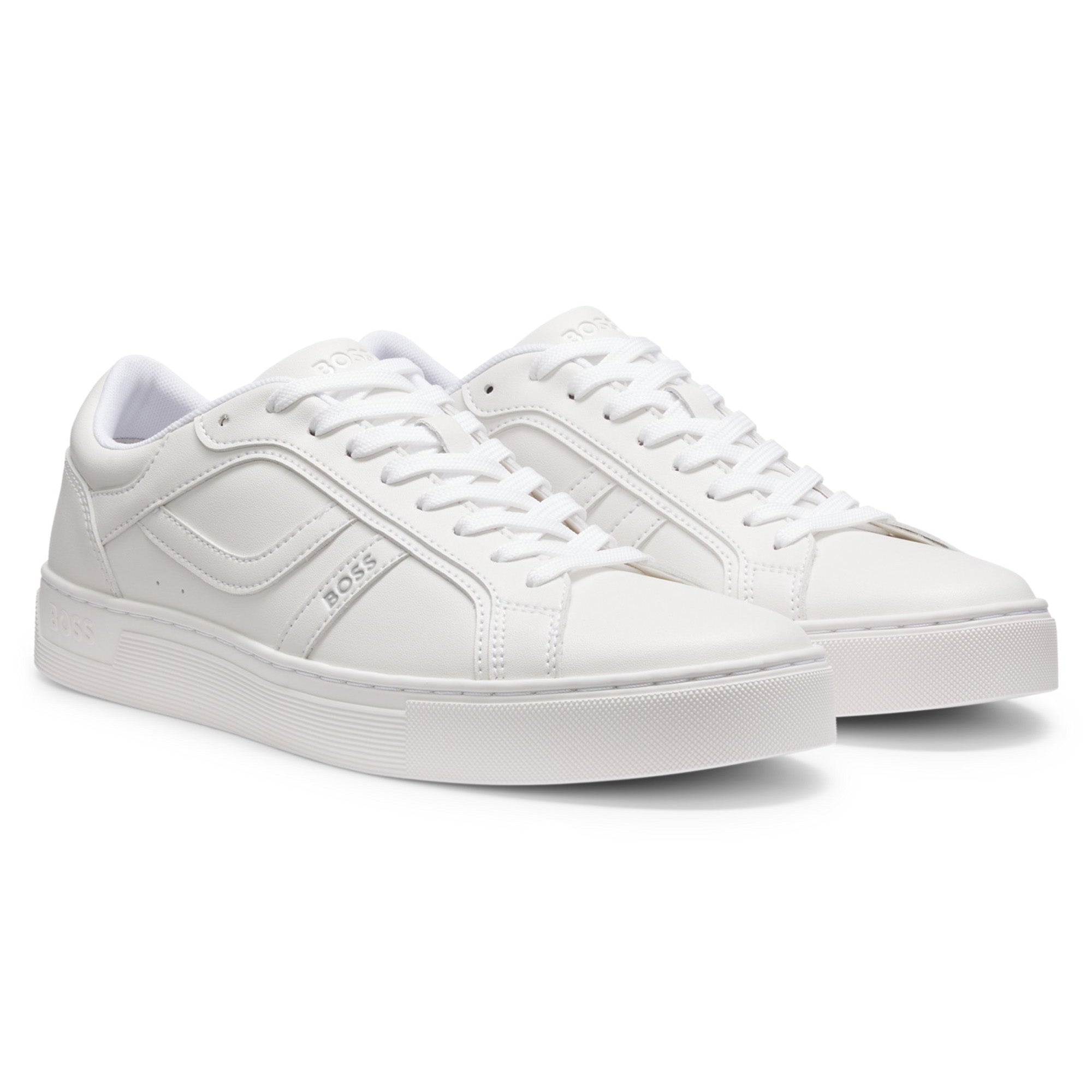 BOSS Herren Sneaker - Rhys Tenn pu, Low-Top Turnschuh, Schnürung, Freizeit, Logo