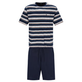 hajo Herren Schlafanzug, kurz - Klima-Light, Rundhals, Pyjama, Shorty, Baumwoll-Mix