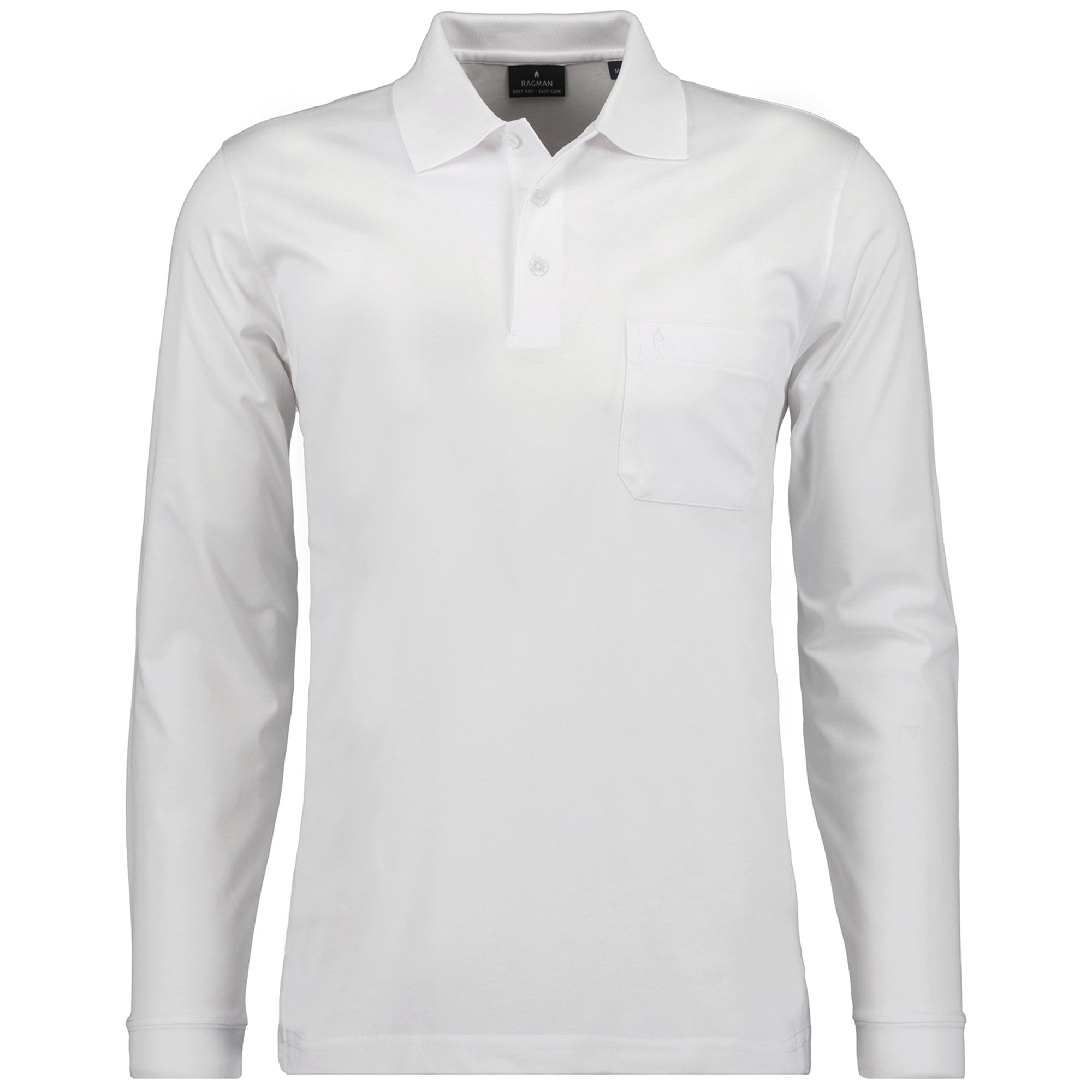 RAGMAN Men's Long Sleeve Polo Shirt - Soft Knit Polo Button Long Sleeve, Cotton Blend, Button Front, Easy Care