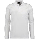 RAGMAN Men's Long Sleeve Polo Shirt - Soft Knit Polo Button Long Sleeve, Cotton Blend, Button Front, Easy Care