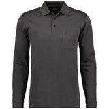 RAGMAN Men's Long Sleeve Polo Shirt - Soft Knit Polo Button Long Sleeve, Cotton Blend, Button Front, Easy Care