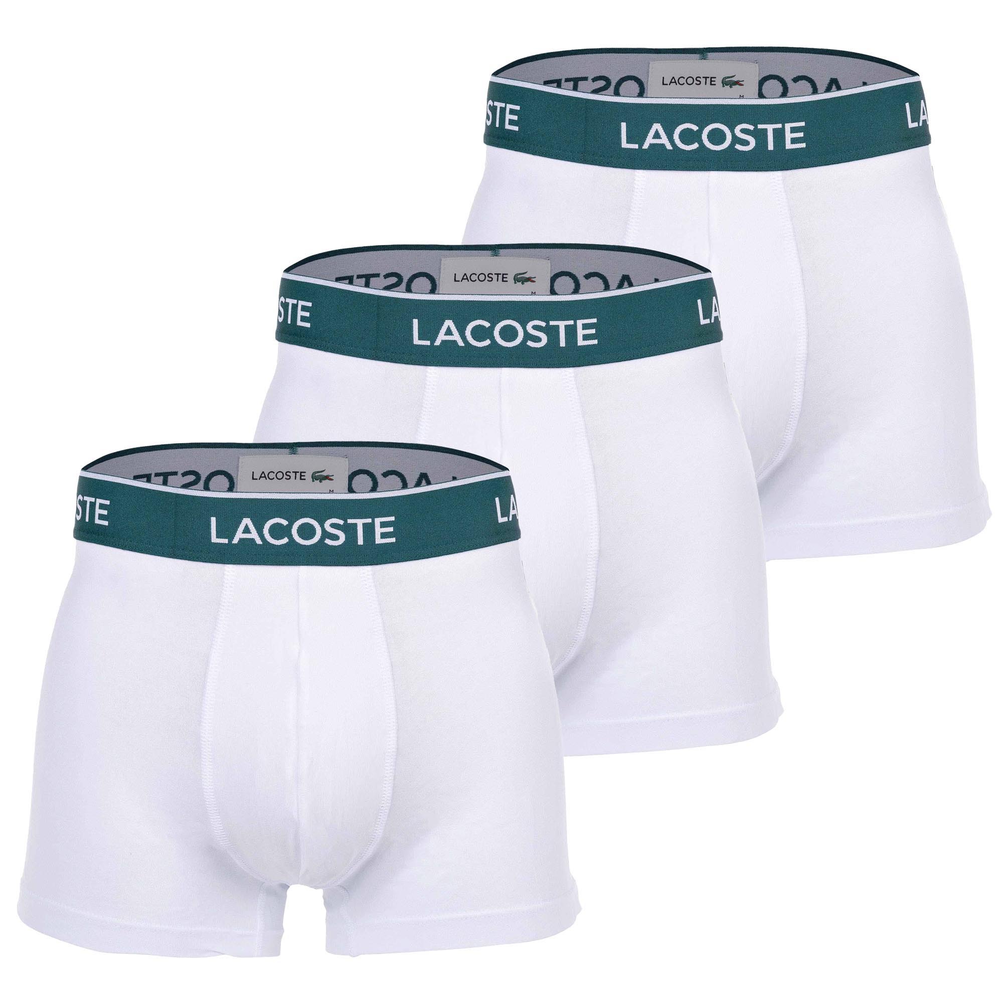 LACOSTE Herren Boxershorts, 3er Pack - Trunks, Casual, Cotton Stretch, Logobund