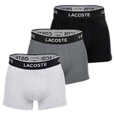 LACOSTE Herren Boxershorts, 3er Pack - Trunks, Casual, Cotton Stretch, Logobund