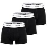 LACOSTE Herren Boxershorts, 3er Pack - Trunks, Cotton Stretch, Logobund