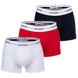 LACOSTE Herren Boxershorts, 3er Pack - Trunks, Cotton Stretch, Logobund