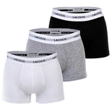 LACOSTE Herren Boxershorts, 3er Pack - Trunks, Cotton Stretch, Logobund