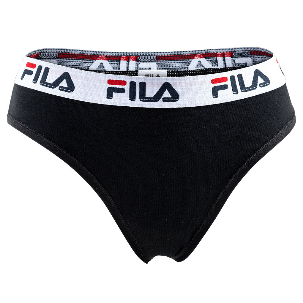 FILA Damen Brazilian Slip - 4er Pack, Logo-Bund, Cotton Stretch, einfarbig