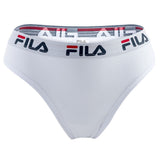 FILA Damen Brazilian Slip - Panty, Logo-Bund, Cotton Stretch, einfarbig, XS-XL