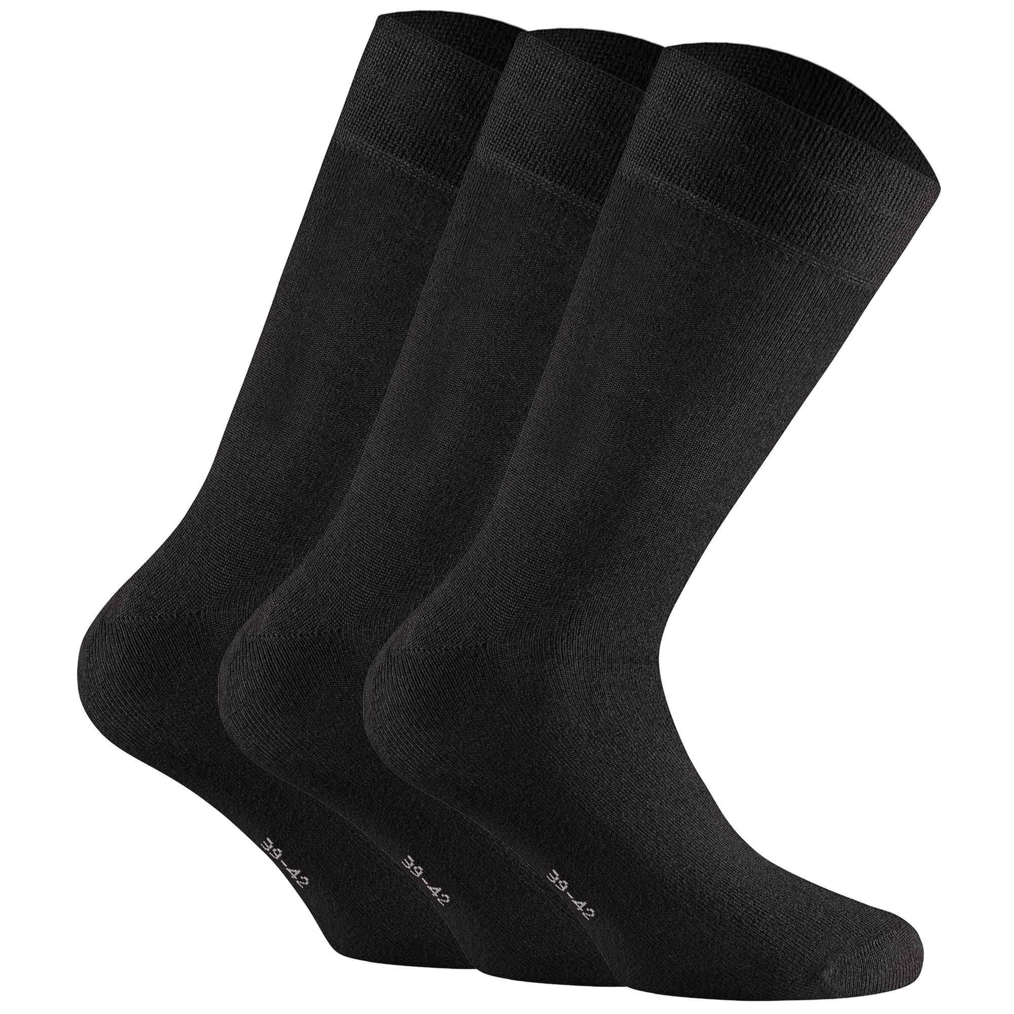 Rohner Basic Unisex Socken, 3er Pack - Cotton, Kurzsocken, einfarbig