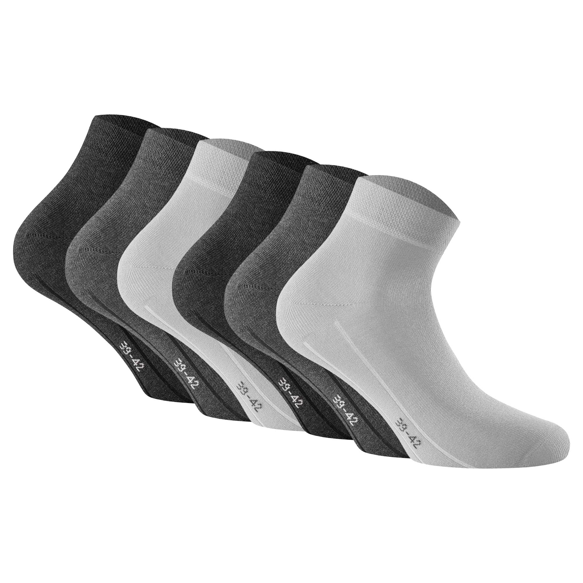 Rohner Basic Unisex Quarter Socken, 6er Pack - Sneaker Plus, Baumwolle