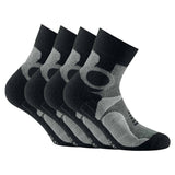Rohner Basic Unisex Trekking Quarter Socken, 4er Pack - Basic Outdoor Socks, Sportsocken