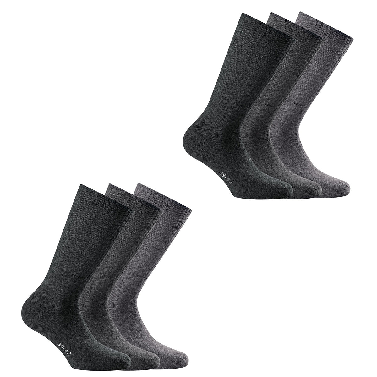 Rohner Basic Unisex Sports Socks, 6-pack - Basic Sport, solid color