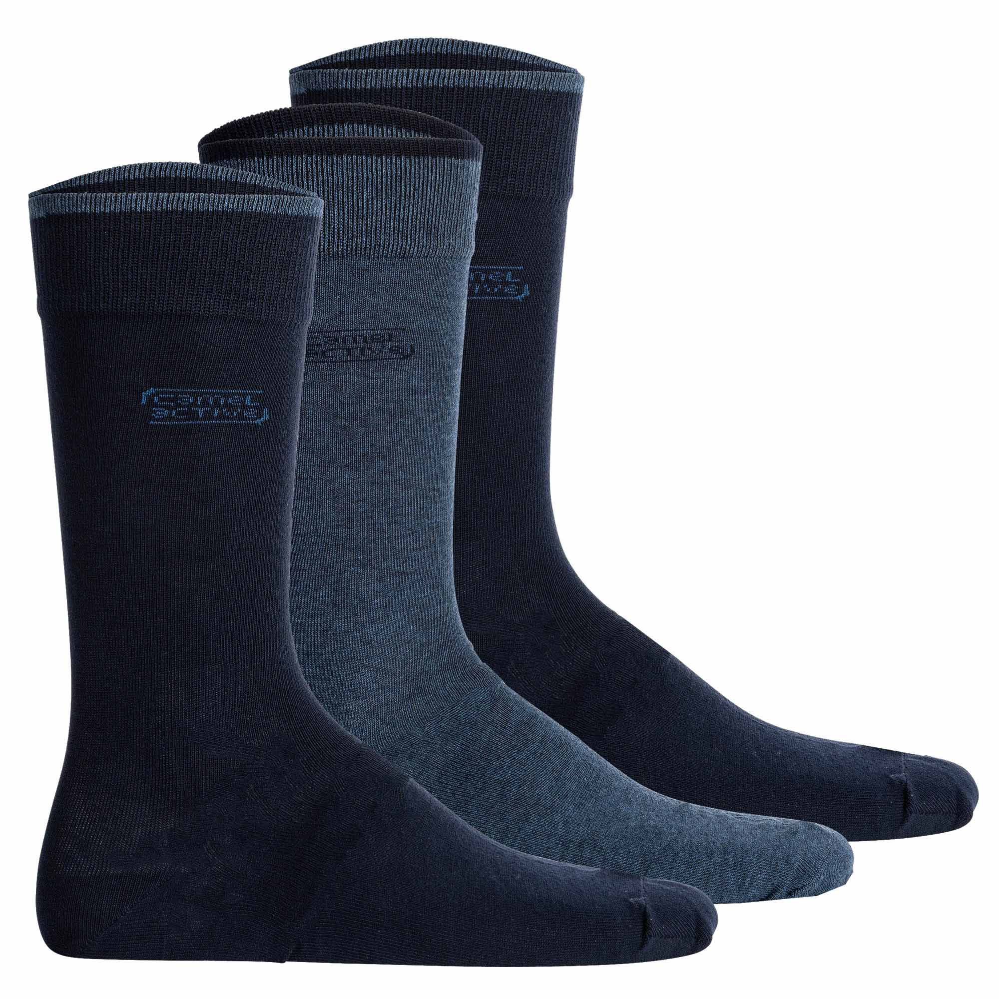 camel active men's socks, 3-pack - box, basic socks, organic cotton
