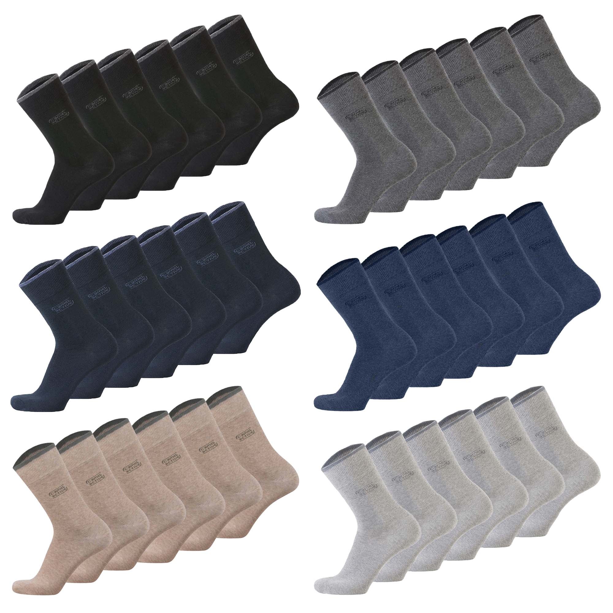 camel active Men's Socks, 6-pack - Basic Socks, Organic Cotton
