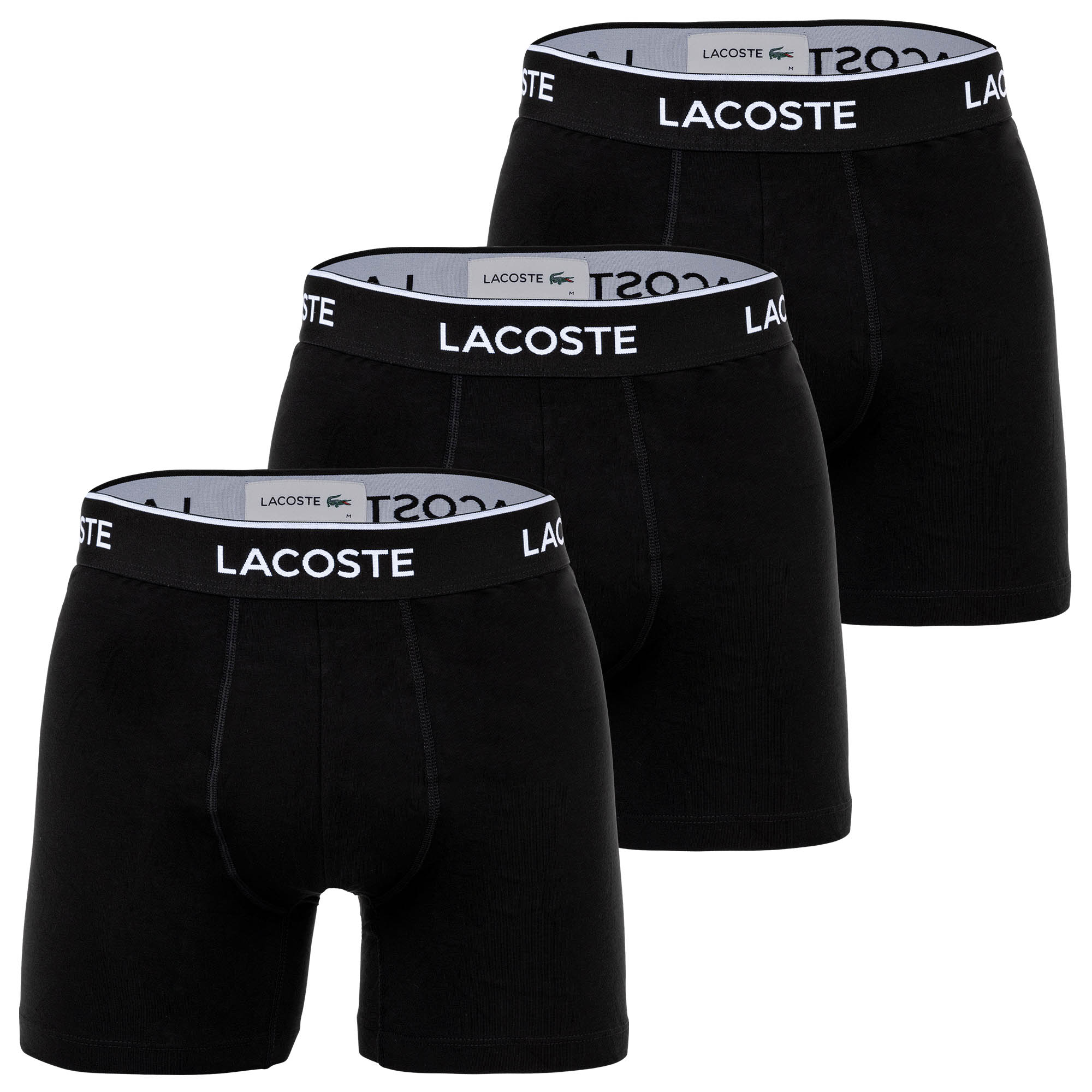 LACOSTE Herren Boxershorts, 3er Pack - Boxer Briefs, Cotton Stretch, Logobund