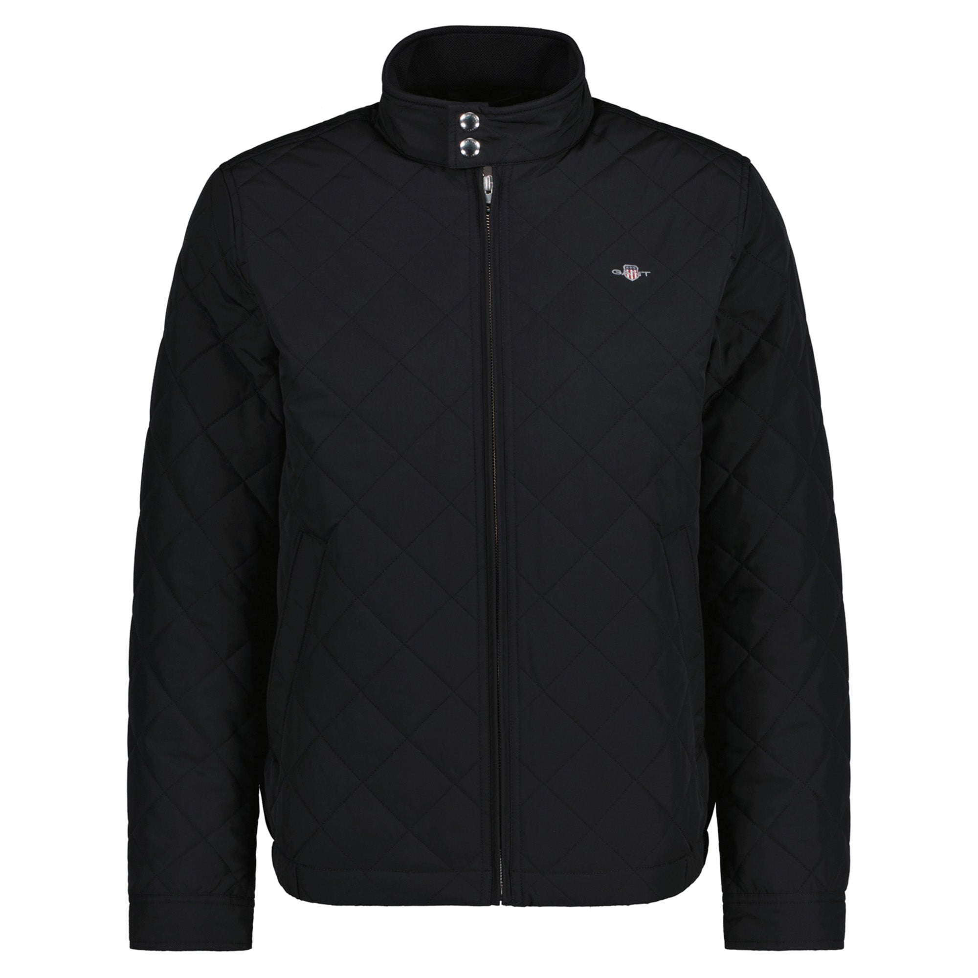 GANT Herren Steppjacke - QUILTED WINDCHEATER, Reißverschluss, Stehkragen, Logo
