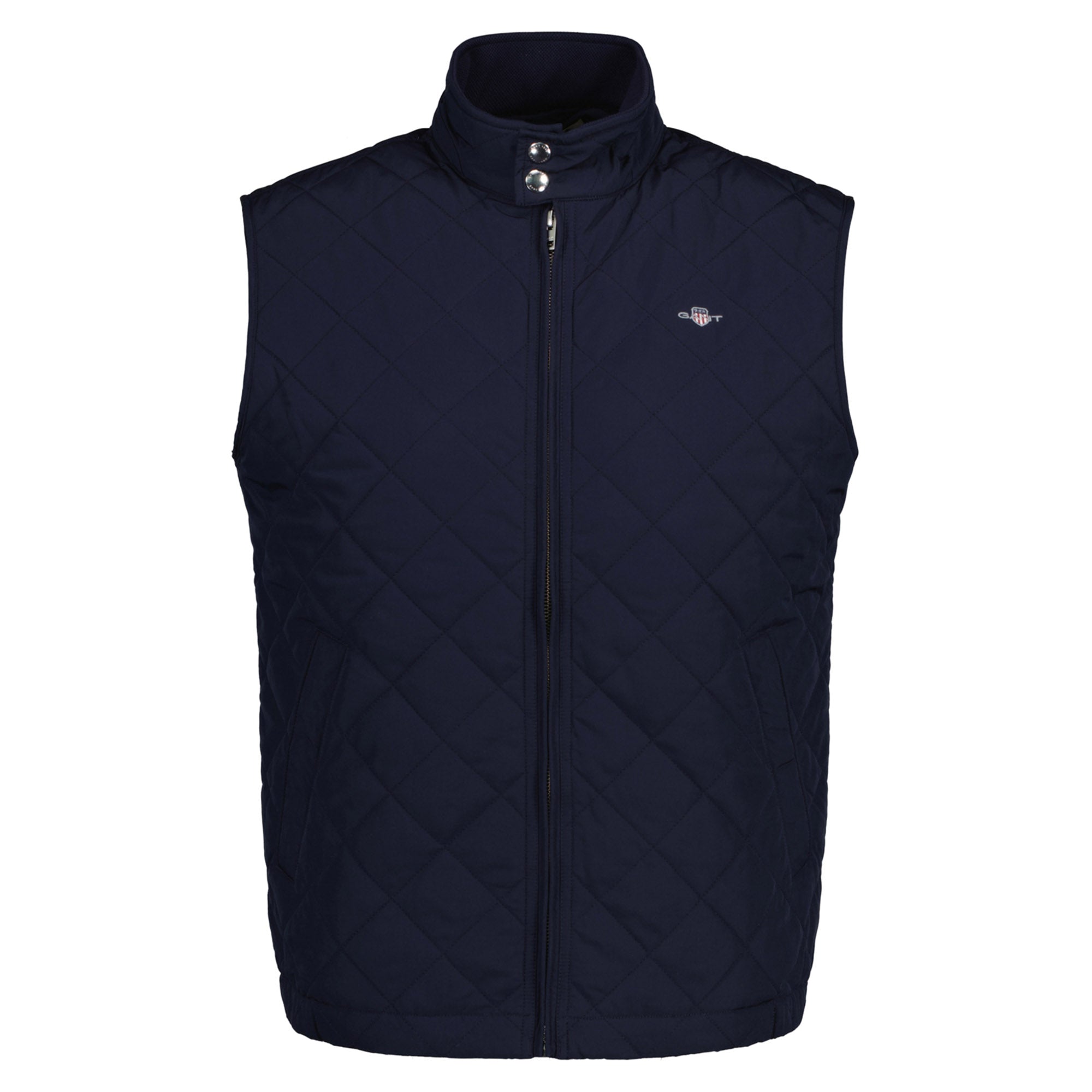 GANT Herren Steppweste - QUILTED WINDCHEATER VEST, Reißverschluss, Stehkragen