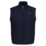 GANT Herren Steppweste - QUILTED WINDCHEATER VEST, Reißverschluss, Stehkragen