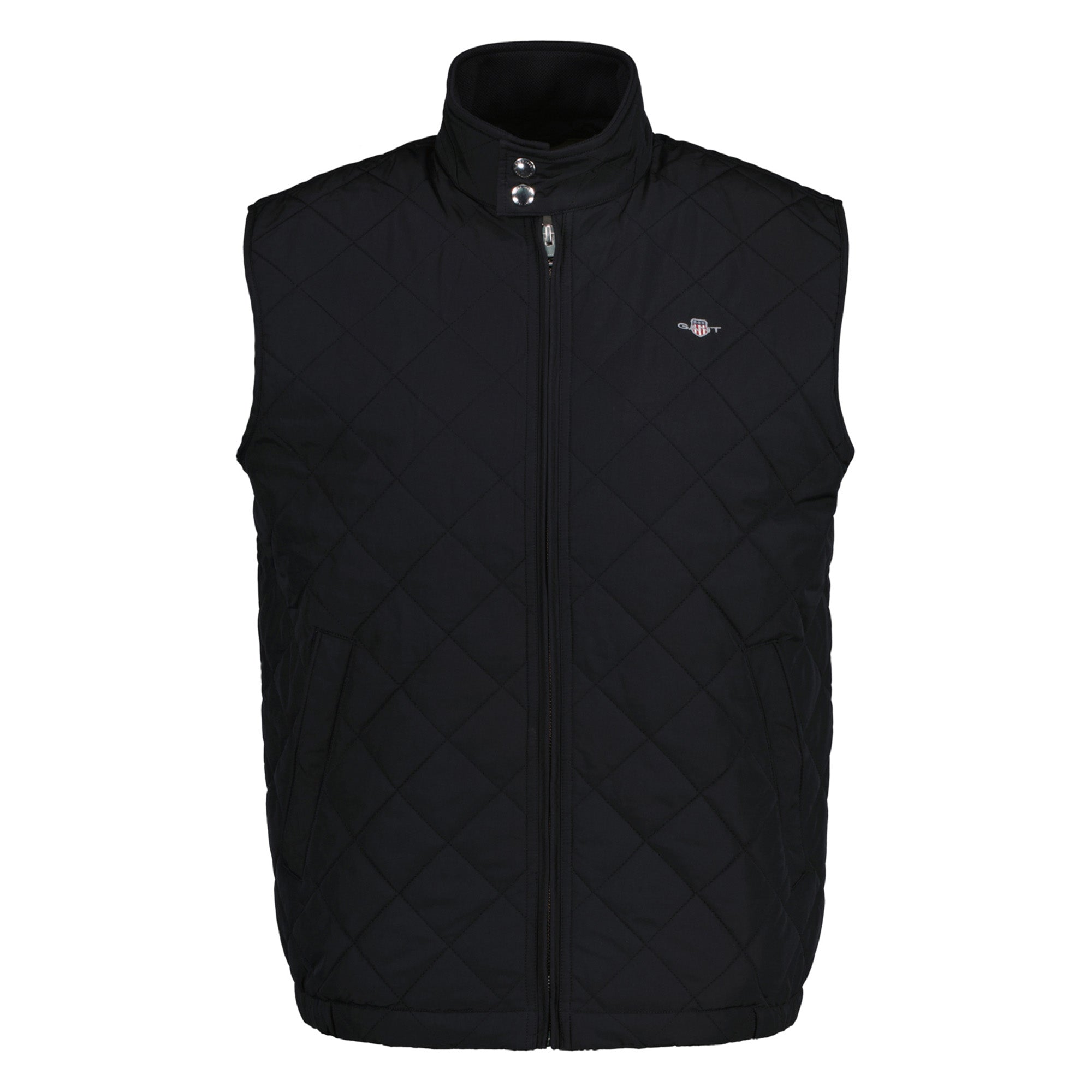 GANT Herren Steppweste - QUILTED WINDCHEATER VEST, Reißverschluss, Stehkragen