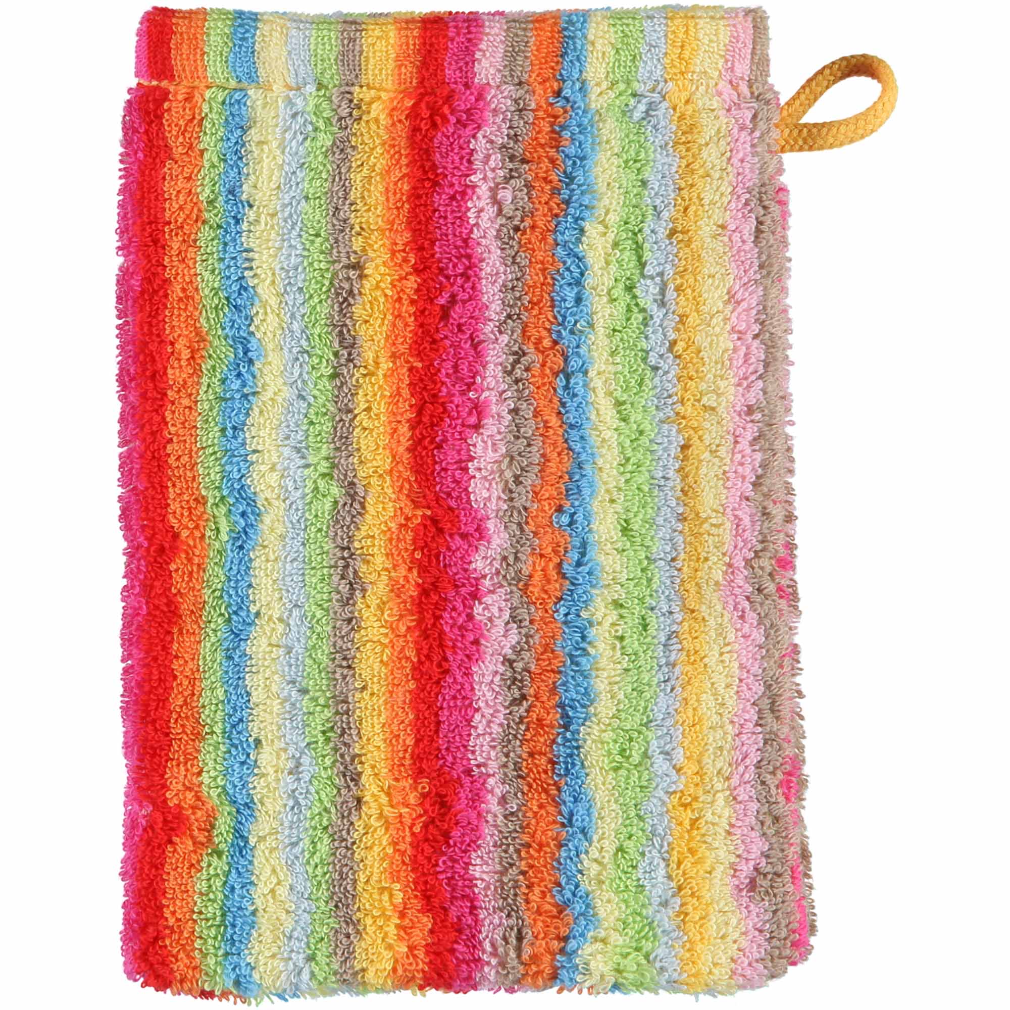 CAWÖ Waschhandschuh - C Life Style multicolor, Waschlappen, gestreift, Walkfrottier