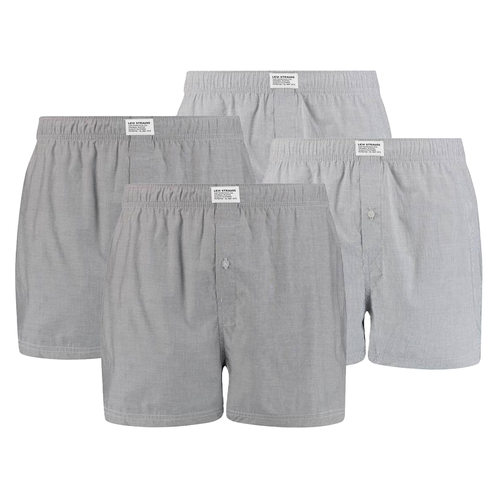 Levi's Herren Boxershorts, 4er Pack - Web-Shorts, Baumwolle, einfarbig