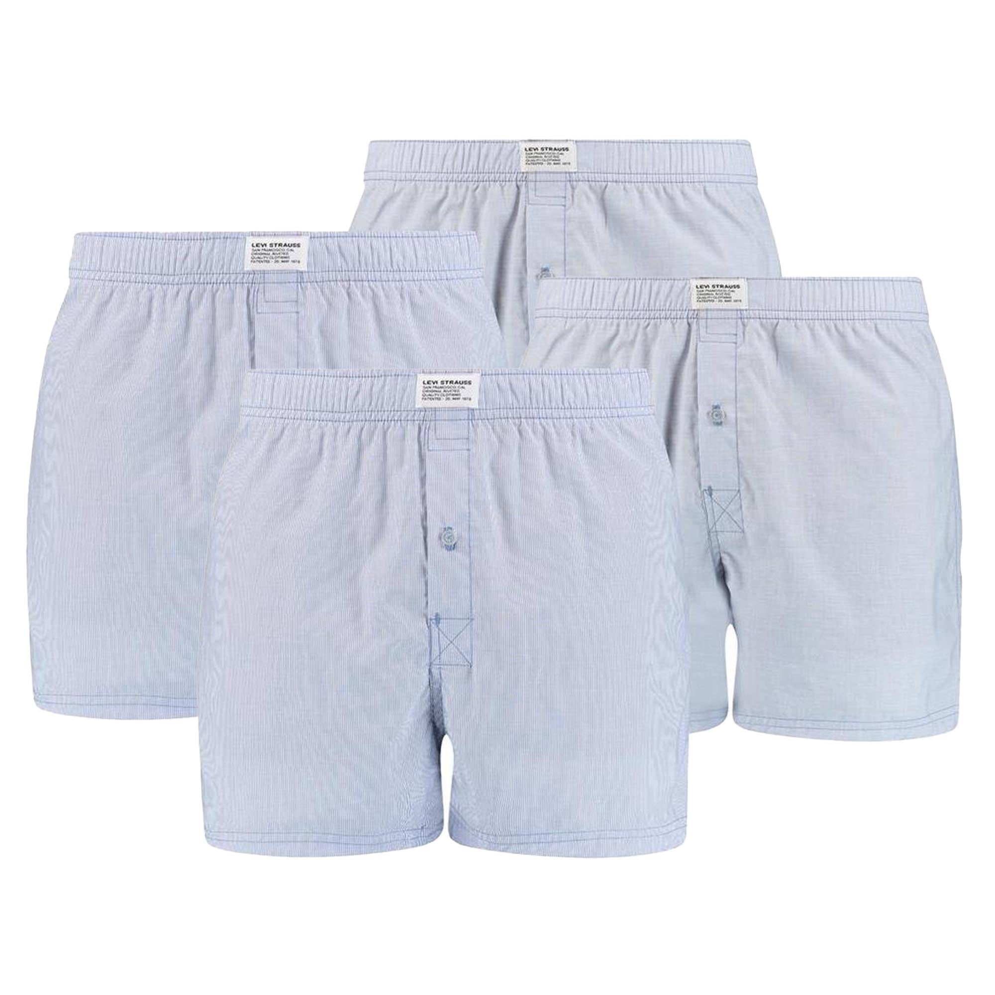 Levi's Herren Boxershorts, 4er Pack - Web-Shorts, Baumwolle, einfarbig