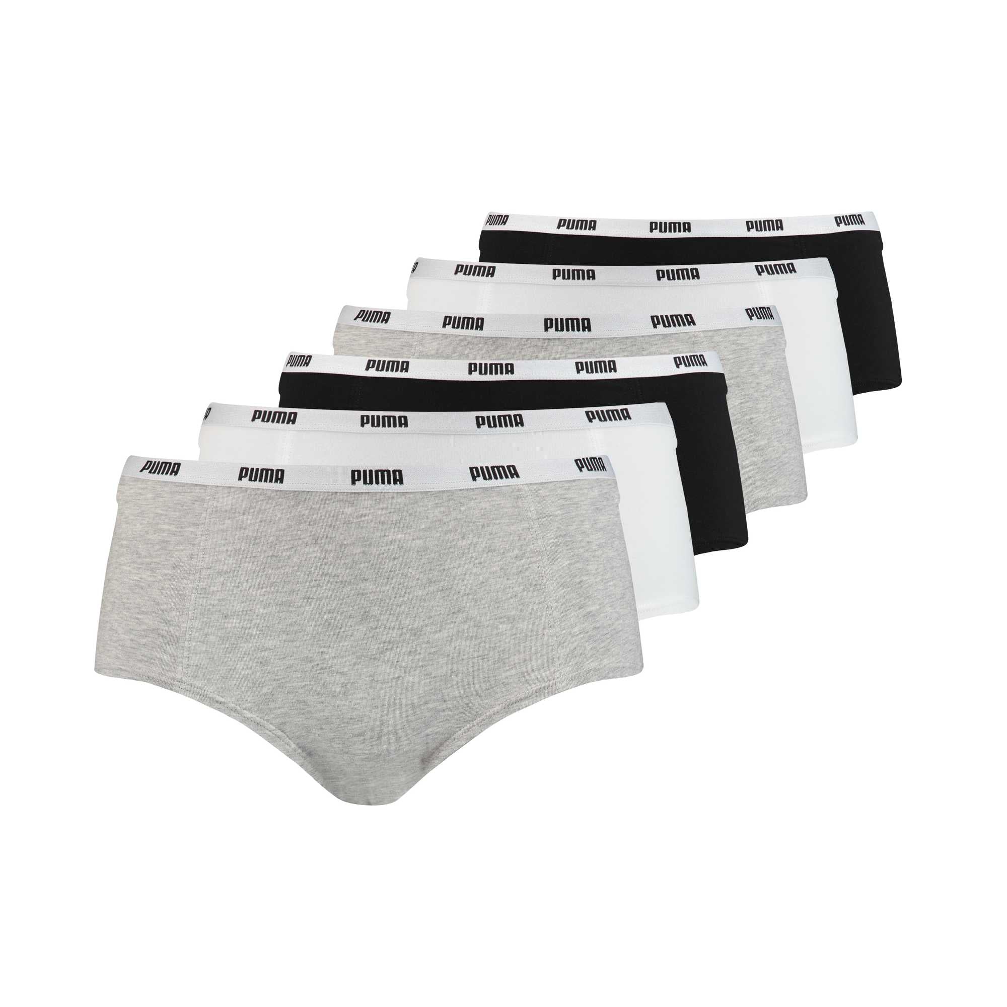PUMA Ladies Iconic Mini Shorts, Pack of 6 - Soft Cotton Stretch