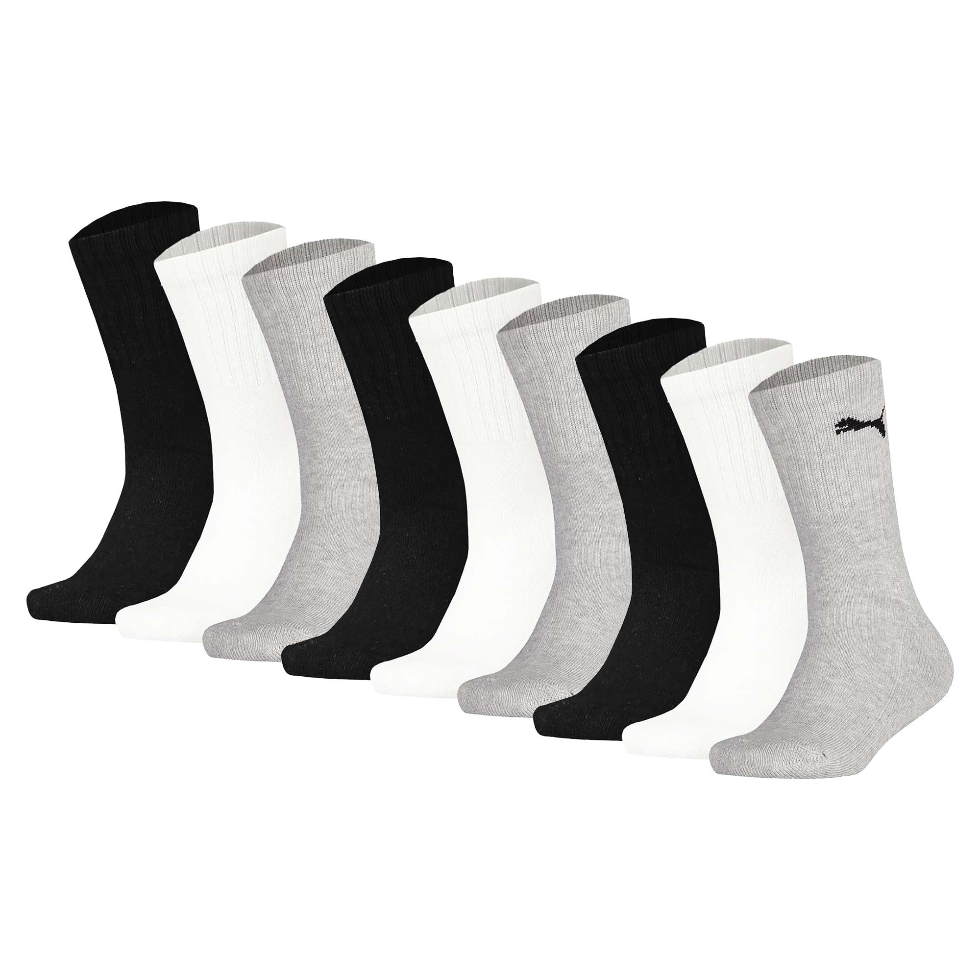 PUMA Kinder Socken, 9er Pack - Sport Crew Sock,Tennissocken, ECOM
