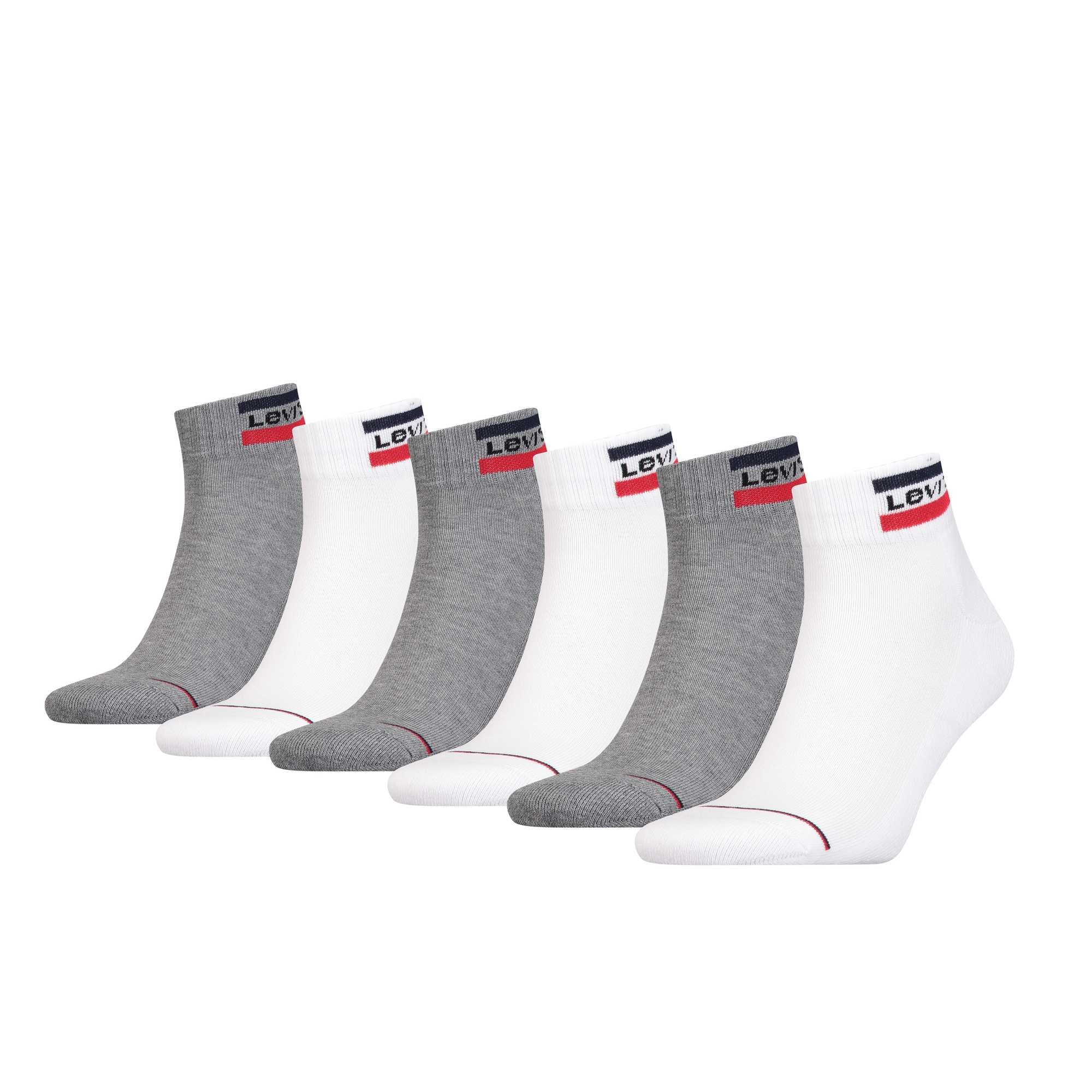 Levi's Unisex 6er Pack Sportsocken - Mid Cut SPRTWR, Logo, ECOM