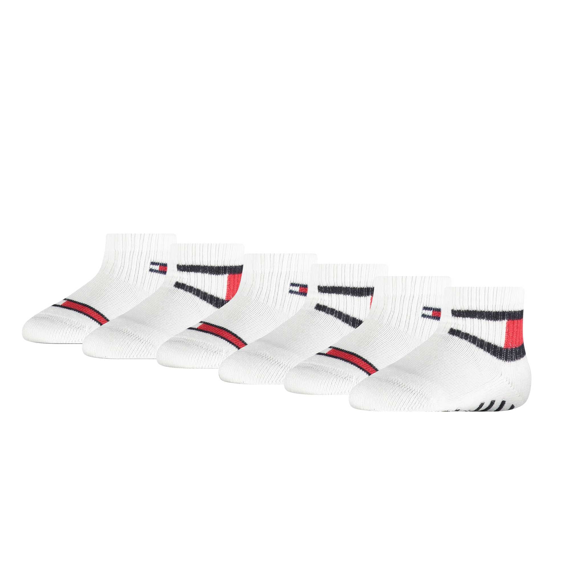 TOMMY HILFIGER Baby Unisex Socken, 6 Pack - FLAG SOCK ECOM, 3 Paar als Stoppersocken