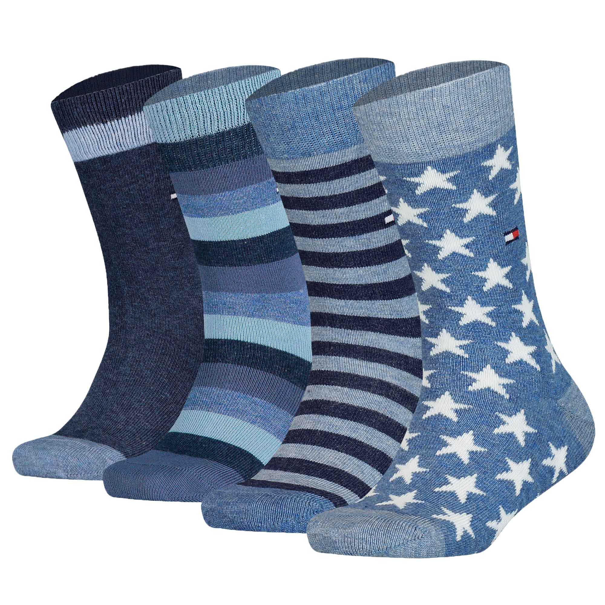 TOMMY HILFIGER Kinder Socken, 4er Pack - Stripe & Stars Only Sock 4P, ECOM