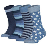 TOMMY HILFIGER children's socks, 4-pack - Stripe & Stars Only Sock 4P, ECOM