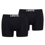 Levi's Herren Boxershorts, 2er Pack - Solid Basic Boxer Brief Organic, Logobund