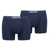 Levi's Herren Boxershorts, 2er Pack - Solid Basic Boxer Brief Organic, Logobund
