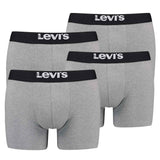 Levi's Herren Boxershorts, 4er Pack - Solid Basic Boxer Brief Organic, Logobund